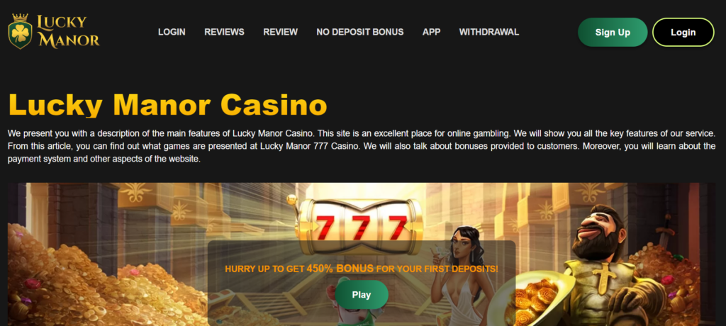 Lucky Manor Casino banner